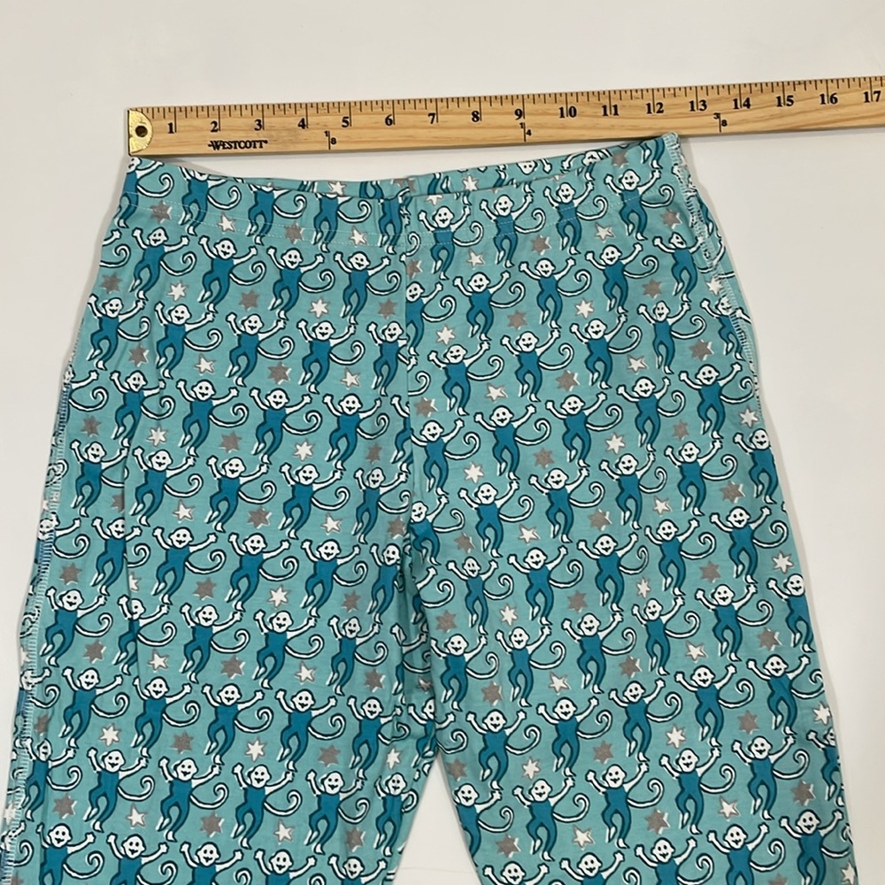 Roller Rabbit Star Monkey Panamas Size S Aqua Henley And Pants EUC - Picture 6 of 10